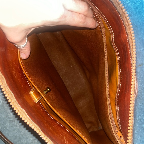 Vintage DOONEY & BOURKE Black Brown All Weather Leather Bag Handbag Purse - Picture 10 of 13